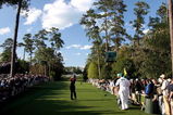 AUGUSTA, GA - APRIL 13:  Tiger Woods hits his tee shot on the 18th hole during the final round of the 2008 Masters Tournament at Augusta National Golf Club on April 13, 2008 in Augusta, Georgia.  (Photo by David Cannon/Getty Images)