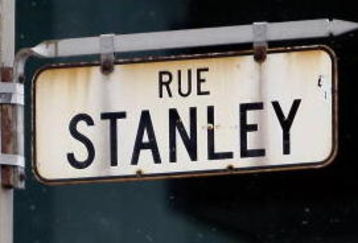 MONTREAL- JANUARY 21:  View of the street sign on the corner of Rene-Lesvesque Boulevard and Stanley Street where the Victoria Rink was once located and hosted the first NHL Stanley Cup game played in 1893on January 21, 2009 in Montreal, Quebec, Canada.  (Photo by Richard Wolowicz/Getty Images)