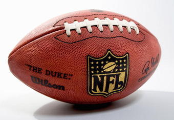 NEW YORK - MARCH 11: The Official NFL Ball is seen on March 11, 2009 in New York City, New York.  (Photo by Nick Laham/Getty Images)