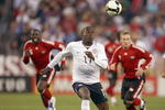 NASHVILLE, TN - APRIL 1:  Jozy Altidore #17 of the United States looks to play the bal on the drop during a FIFA 2010 World Cup Qualifying match against Trinidad and Tobago on April 1, 2009 at LP Field in Nashville, Tennessee. The United States defeated Trinidad and Tobago 3-0. (Photo by Jonathan Daniel/Getty Images)