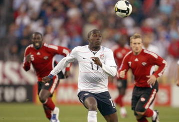 NASHVILLE, TN - APRIL 1:  Jozy Altidore #17 of the United States looks to play the bal on the drop during a FIFA 2010 World Cup Qualifying match against Trinidad and Tobago on April 1, 2009 at LP Field in Nashville, Tennessee. The United States defeated Trinidad and Tobago 3-0. (Photo by Jonathan Daniel/Getty Images)