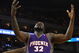 OAKLAND, CA - MARCH 15: Shaquille O'Neal #32 of the Phoenix Suns grabs a rebound against the Golden State Warriors during an NBA game on March 15, 2009 at Oracle Arena in Oakland, California. NOTE TO USER: User expressly acknowledges and agrees that, by downloading and or using this photograph, User is consenting to the terms and conditions of the Getty Images License Agreement. (Photo by Jed Jacobsohn/Getty Images)