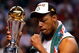 BOSTON - JUNE 17:  Paul Pierce #34 of the Boston Celtics celebrates with the Finals MVP trophy at the end of Game Six of the 2008 NBA Finals against the Los Angeles Lakers on June 17, 2008 at TD Banknorth Garden in Boston, Massachusetts. The Celtics defeated the Lakers 131-92 to win the NBA Championship.  NOTE TO USER: User expressly acknowledges and agrees that, by downloading and/or using this Photograph, user is consenting to the terms and conditions of the Getty Images License Agreement.  (Photo by Jim Rogash/Getty Images)