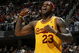 CLEVELAND - FEBRUARY 22:  LeBron James #23 of the Cleveland Cavaliers reacts after a basket while playing the Detroit Pistons on February 22, 2009 at the Quicken Loans Arena in Cleveland, Ohio. NOTE TO USER: User expressly acknowledges and agrees that, by downloading and or using this photograph, User is consenting to the terms and conditions of the Getty Images License Agreement.  (Photo by Gregory Shamus/Getty Images)