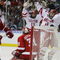WASHINGTON - APRIL 11:  Nick Bonino #13 of the Boston Terriers and teamate Zach Cohen #11 celebrate a goal the final minutes against the Miami Red Hawks during the NCAA Men's Frozen Four Championship game on April 11, 2009 at the Verizon Center in Washington, DC.  (Photo by Elsa/Getty Images)