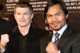 HOLLYWOOD - MARCH 30:  Professional boxer Ricky Hatton and professional boxer Manny Pcquiao attend 'The Battle of East and West', a promotion for the May 2, 2009 World Junior Welterweight Championship boxing match held at the Roosevelt Hotel on March 30, 2009 in Hollywood, California.  (Photo by Alberto E. Rodriguez/Getty Images)