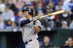 KANSAS CITY, MO - APRIL 11: Nick Swisher #33 of the New York Yankees watches a 2-run home run against the Kansas City Royals on April 11, 2009 at Kauffman Stadium in Kansas City, Missouri. (Photo by G. Newman Lowrance/Getty Images)