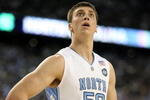 DETROIT - APRIL 06:  Tyler Hansbrough #50 of the North Carolina Tar Heels looks on in the second half against the Michigan State Spartans during the 2009 NCAA Division I Men's Basketball National Championship game at Ford Field on April 6, 2009 in Detroit, Michigan.  (Photo by Andy Lyons/Getty Images)