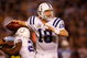 SAN DIEGO - JANUARY 03:  Quarterback Peyton Manning #18 of the Indianapolis Colts drops back to pass during the AFC Wild Card Game against the San Diego Chargers on January 3, 2009 at Qualcomm Stadium in San Diego, California.  (Photo by Harry How/Getty Images)