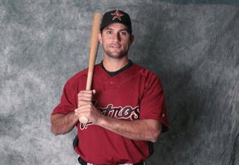 KISSIMMEE, FL - FEBRUARY 21: Infielder Mark Saccomanno of the Houston Astros poses during photo day at Astros spring training complex on February 21, 2009 in Kissimmee, Florida.  (Photo by Marc Serota/Getty Images  (Photo by Marc Serota/Getty Images)