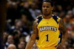 MILWAUKEE - JANUARY 31: Dominic James #1 of the Marquette Golden Eagles brings the ball upcourt against the Georgetown Hoyas on January 31, 2009 at the Bradley Center in Milwaukee, Wisconsin. Marquette defeated Georgetown 94-82. (Photo by Jonathan Daniel/Getty Images)