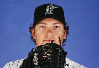 JUPITER, FL - FEBRUARY 22:  Josh Johnson #55 of the Florida Marlins poses during photo day at Roger Dean Stadium on February 22, 2009 in Jupiter, Florida.  (Photo by Doug Benc/Getty Images)