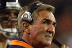 CLEVELAND - NOVEMBER 6:  Head coach Mike Shanahan of the Denver Broncos looks at the scoreboard against the Cleveland Browns during the fourth quarter of their NFL game at Cleveland Browns Stadium November 6, 2008 in Cleveland, Ohio.  (Photo by Matt Sullivan/Getty Images)