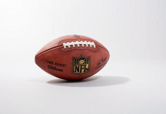 NEW YORK - MARCH 11: The Official NFL Ball is seen on March 11, 2009 in New York City, New York.  (Photo by Nick Laham/Getty Images)