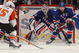 NEW YORK - APRIL 09: Henrik Lundqvist #30 and Chris Drury #23 of the New York Rangers defend against Joffrey Lupul #15 of the Philadelphia Flyers on April 9, 2009 at Madison Square Garden in New York City. The Rangers defeated the Flyers 2-1 to gain a playoff spot. (Photo by Bruce Bennett/Getty Images)