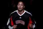 CHICAGO - DECEMBER 17: Derrick Rose #1 of the Chicago Bulls runs onto the court during player introductions before a game against the Los Angeles Clippers on December 17, 2008 at the United Center in Chicago, Illinois. NOTE TO USER: User expressly acknowledges and agreees that, by downloading and/or using this Photograph, User is consenting to the terms and conditions of the Getty Images License Agreement. (Photo by Jonathan Daniel/Getty Images)