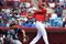 SARASOTA, FL - MARCH 1:  Outfielder Chris Dickerson #21 of the Cincinnati Reds follows through on a home run against the New York Yankees March 1, 2009 at Ed Smith Stadium in Sarasota, Florida.  (Photo by Al Messerschmidt/Getty Images)