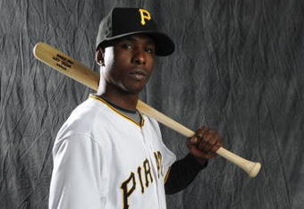 BRADENTON, FL - FEBRUARY 22: Nyjer Morgan #3 of the Pittsburgh Pirates poses during photo day at the Pirates spring training complex on February 22, 2009 in Bradenton, Florida. (Photo by Rob Tringali/Getty Images)