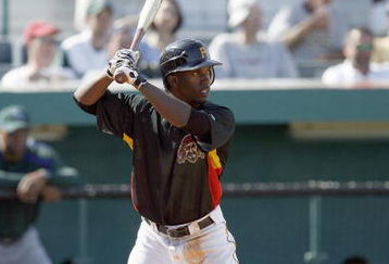BRADENTON, FL - MARCH 8: Andrew McCutchen #76 of the Pittsburgh Pirates stands ready at bat during a Spring Training game against the Tampa Bay Devil Rays on March 8, 2007 at McKechnie Field in Bradenton, Florida. Pittsburgh won the game 5-2. (Photo by Gregory Shamus/Getty Images)