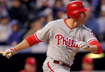DENVER - APRIL 11:  Chase Utley #26 of the Philadelphia Phillies takes an at abt against the Colorado Rockies during MLB action at Coors Field on April 11, 2009 in Denver, Colorado. The Phillies defeated the Rockies 8-4.  (Photo by Doug Pensinger/Getty Images)