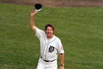 27 Sep 1999: Mark Fidrych waves to the crowd during the last game played at the Tiger Stadium against the Kansas City Royals in Detroit, Michigan. The Tigers defeated the Royals 8-2. Mandatory Credit: Ezra O. Shaw  /Allsport