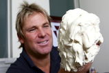 MELBOURNE, AUSTRALIA OCTOBER 15:   Former Australia spin bowler Shane Warne has a plaster mould made for the Warne-Muralitharan Trophy at Cricket Australia Headquarters October 15, 2007 Melbourne, Australia. The Warne-Muralitharan Trophy has been created for Test Series' between Australia and Sri Lanka. (Photo by Mark Dadswell/Getty Images)