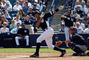 TAMPA, FL - FEBRUARY 28:  Third baseman Alex Rodriguez #13 of the New York Yankees fouls off a pitch against the Minnesota Twins during a Grapefruit League Spring Training game at George M. Steinbrenner Field on February 28, 2009 in Tampa, Florida.  (Photo by J. Meric/Getty Images)