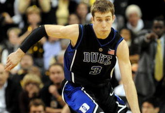 WINSTON-SALEM, NC - JANUARY 28: Greg Paulus #3 of the Duke Blue Devils dribbles the ball upcourt on the Wake Forest Demon Deacons in the second half of the game at Lawrence Joel Coliseum on January 28, 2009 in Winston-Salem, North Carolina. Wake Forest won the game 70-68. (Photo by Steve Dykes/Getty Images)