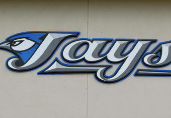 DUNEDIN, FL- MARCH 1:  A general view of the new Toronto Blue Jays logo taken during Photo Day at their spring training facility on March 1, 2004 in Duneiden, Florida . (Photo by Jed Jacobsohn/Getty Images)
