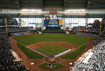 MILWAUKEE - APRIL 10: A general view of Miller Park during Opening Day ceremonies before a game between the Milwaukee Brewers and the Chicago Cubs on April 10, 2009 in Milwaukee, Wisconsin. (Photo by Jonathan Daniel/Getty Images)