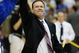 SAN ANTONIO - APRIL 07: Head coach Bill Self of the Kansas Jayhawks reacts after the Jayhawks defeated the Memphis Tigers by a score of 75-68 in overtime during the 2008 NCAA Men's National Championship game at the Alamodome on April 7, 2008 in San Antonio, Texas. (Photo by Streeter Lecka/Getty Images)