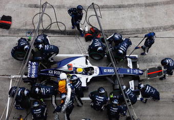 KUALA LUMPUR, MALAYSIA - APRIL 05:  Nico Rosberg of Germany and Williams comes in for a pitstop during the Malaysian Formula One Grand Prix at the Sepang Circuit on April 5, 2009 in Kuala Lumpur, Malaysia.  (Photo by Mark Thompson/Getty Images)
