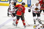 CALGARY, CANADA - FEBRUARY 5: Jarome Iginla #12 of the Calgary Flames skates against the Chicago Blackhawks on February 5, 2009 at Pengrowth Saddledome in Calgary, Alberta, Canada. (Photo by Dale MacMillan/Getty Images)