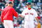 BOSTON - APRIL 9: Manager Terry Francona removes Daisuke Matsuzaka #18 of the Boston Red Sox against the Tampa Bay Rays at Fenway Park, April 9, 2009, in Boston, Massachusetts. (Photo by Jim Rogash/Getty Images)