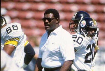 23 Sep 1990:  Pittsburgh Steelers coach (Mean) Joe Greene looks on during a game against the Los Angeles Raiders at  the Los Angeles Memorial Coliseum in Los Angeles, California.  The Raiders won the game, 20-3. Mandatory Credit: Ken Levine  /Allsport