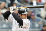 NEW YORK - APRIL 04:  Xavier Nady #22 of the New York Yankees at bat against the Chicago Cubs during their game on April 4, 2009 at Yankee Stadium in the Bronx borough of New York City.  (Photo by Nick Laham/Getty Images)