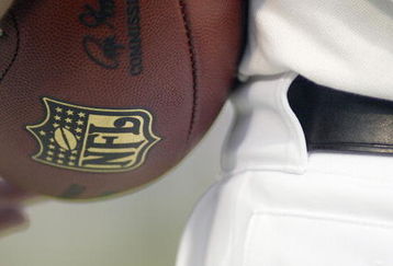 ORCHARD PARK - AUGUST 24:  A general view of the NFL football and logo taken during the game between the Buffalo Bills and the Tennessee Titans at Ralph Wilson Stadium August 24, 2007 in Orchard Park, New York. (Photo by Rick Stewart/Getty Images)