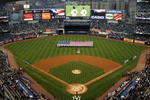 NEW YORK - APRIL 03:  A general view of Yankee Stadium during the playing of the National Anthem before the New York Yankees game against the Chicago Cubs at Yankee Stadium on April 3, 2009 in the Bronx borough of New York City. Today's exhibition game is the first game to played in the new Yankee Stadium.  (Photo by Ezra Shaw/Getty Images)
