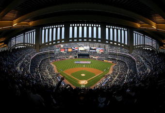 NEW YORK - APRIL 03:  A general view of Yankee Stadium during the playing of the National Anthem before the New York Yankees game against the Chicago Cubs at Yankee Stadium on April 3, 2009 in the Bronx borough of New York City. Today's exhibition game is the first game to played in the new Yankee Stadium.  (Photo by Ezra Shaw/Getty Images)
