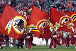 LANDOVER, MD - DECEMBER 21:  A general view of the Washington Redskins cheer squad as the fly flags during the game of the Philadelphia Eagles on December 21, 2008 at FedEx Field in Landover, Maryland.  (Photo by Kevin C. Cox/Getty Images)