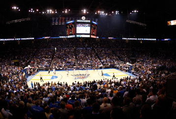 OKLAHOMA CITY - OCTOBER 29:  A general view of the game between the Milwaukee Bucks and the Oklahoma City Thunder at the Ford Center on October 29, 2008 in Oklahoma City, Oklahoma. The Bucks won 98-87.  NOTE TO USER: User expressly acknowledges and agrees that, by downloading and/or using this Photograph, user is consenting to the terms and conditions of the Getty Images License Agreement.  (Photo by Chris Graythen/Getty Images)