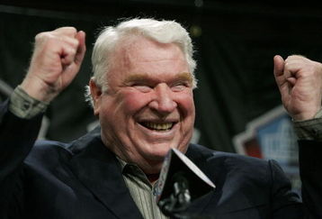 DETROIT - FEBRUARY 4:  Broadcaster and former coach John Madden celebrates his selection to the NFL Hall of Fame during a press conference February 4, 2006 at the Renaissance Center in Detroit, Michigan.  (Photo by Jonathan Daniel/Getty Images)