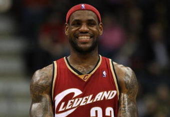 MILWAUKEE - FEBRUARY 20: LeBron James #23 of the Cleveland Cavaliers smiles near the end of a game against the Milwaukee Bucks in which he scored a game-high 55 points on February 20, 2009 at the Bradley Center in Milwaukee, Wisconsin. The Cavaliers defeated the Bucks 111-103. NOTE TO USER: User expressly acknowledges and agreees that, by downloading and/or using this Photograph, User is consenting to the terms and conditions of the Getty Images License Agreement. (Photo by Jonathan Daniel/Getty Images)
