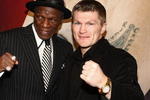 HOLLYWOOD - MARCH 30:  Trainer Floyd Mayweather and professional boxer Ricky Hatton attend 'The Battle of East and West', a promotion for the May 2, 2009 World Junior Welterweight Championship boxing match held at the Roosevelt Hotel on March 30, 2009 in Hollywood, California.  (Photo by Alberto E. Rodriguez/Getty Images)
