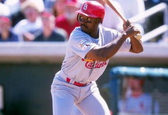 5 Mar 1998: Vince Coleman #29 of the St. Louis Cardinals in action during a spring training game against the Montreal Expos at Roger Dean Stadium in Jupiter Florida. The Cardinals defeated the Expos 5-3.