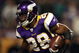 MINNEAPOLIS - JANUARY 4: Adrian Peterson #28 of the Minnesota Vikings carries the ball in the first half against the Philadelphia Eagles during the NFC Wild Card playoff game on January 4,2009 at the Hubert H. Humphrey Metrodome in Minneapolis, Minnesota. (Photo by Elsa/Getty Images)