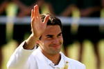 LONDON - JULY 08: Roger Federer of Switzerland waves to the crowd as he celebrates victory, following the Men's Singles final match against Rafael Nadal of Spain during day thirteen of the Wimbledon Lawn Tennis Championships at the All England Lawn Tennis and Croquet Club on July 8, 2007 in London, England. Roger Federer claims his fifth consecutive championship title. (Photo by Ryan Pierse/Getty Images)