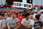 MIAMI - APRIL 06:  A Marlin fans shows his support after the Washington Nationals were defeated by the Florida Marlins on opening day at Dolphin Stadium on April 6, 2009 in Miami, Florida. The Marlins defeated the Nationals 12-5.  (Photo by Doug Benc/Getty Images)