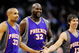 LOS ANGELES, CA - FEBRUARY 18:  Shaquille O'Neal #32 of the Phoenix Suns is congratualted by his teammate Steve Nash #13 and Grant Hill #33 during the basketball game against the Los Angeles Clippers during the second quarter at the Staples Center on February 18, 2009 in Los Angeles, California. NOTE TO USER: User expressly acknowledges and agrees that, by downloading and or using this photograph, User is consenting to the terms and conditions of the Getty Images License Agreement.  (Photo by Kevork Djansezian/Getty Images)