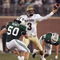 ATHENS, OH - SEPTEMBER 9:  Quarterback Tyler Palko #3 of the Pittsburgh Panthers throws a pass against linebackers Matt Muncy #50 and Michael Graham #41 of the Ohio Bobcats during the first quarter at Peden Stadium on September 9, 2005 in Athens, Ohio.  (Photo by Harry How/Getty Images)